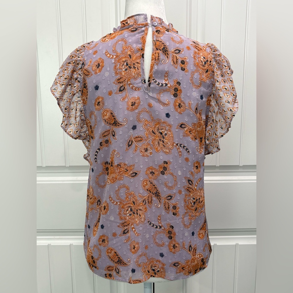 Maison d’ Amélie Floral Ruffle Sleeve Blouse Size S - Picture 2 of 7